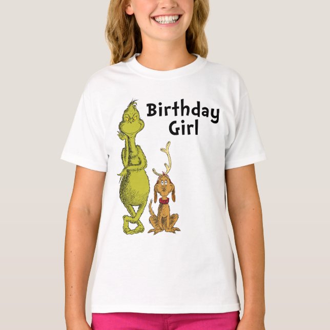 Camiseta Dr. Seuss | Grinch Cumpleaños de invierno de niña (Anverso)