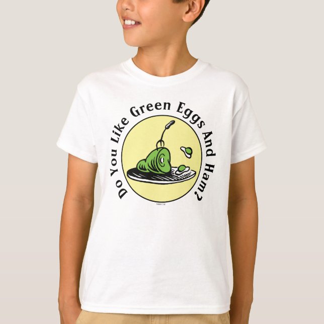 Camiseta Dr. Seuss | Huevos verdes e icono de jamón (Anverso)