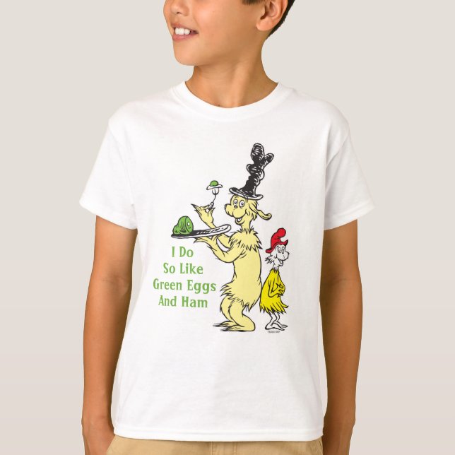 Camiseta Dr. Seuss | Huevos verdes y jamón | Amigo y Sam-I- (Anverso)