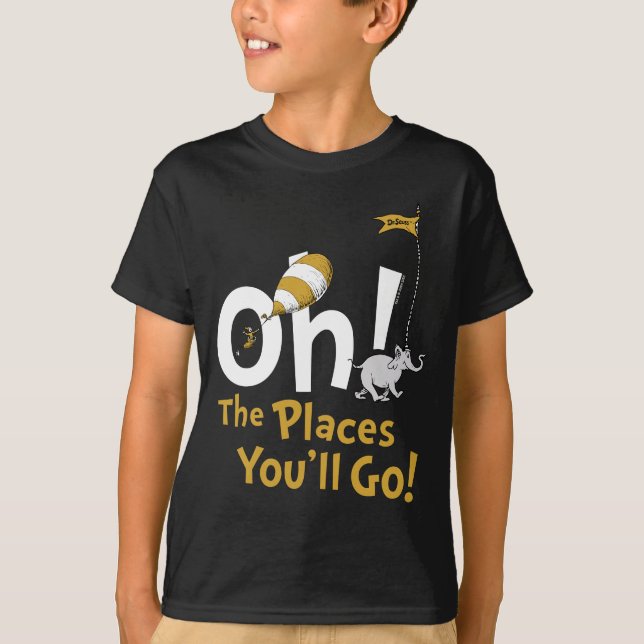 Camiseta Dr. Seuss | Oh, los lugares a los que vas! Retro (Anverso)