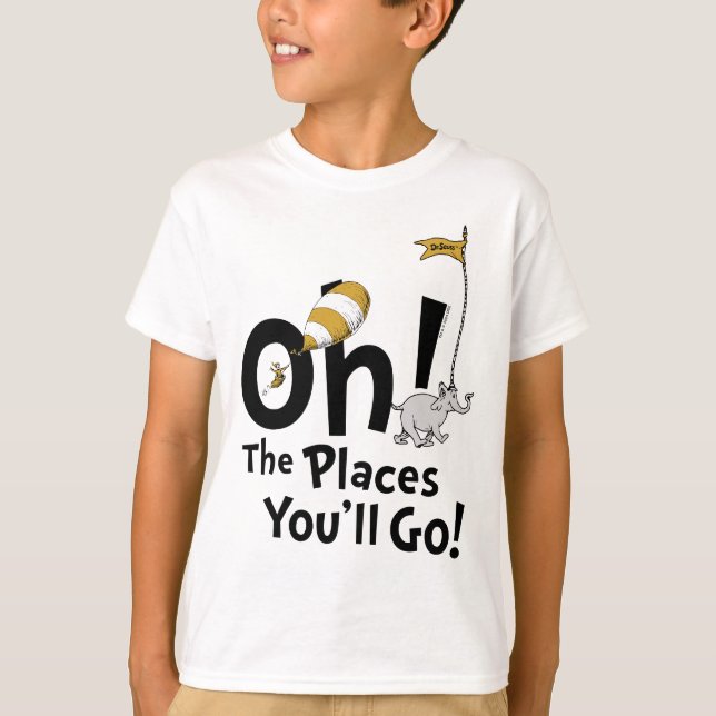 Camiseta Dr. Seuss | Oh, los lugares a los que vas! Retro (Anverso)
