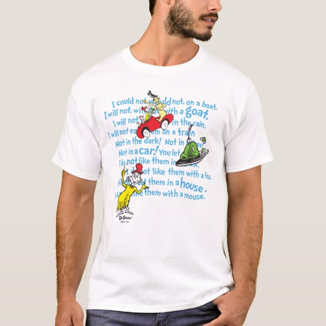 Camiseta Dr. Seuss | Patrón De Libro De Historias De Huevos (Anverso)