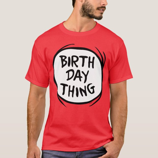 Camiseta Dr. Seuss Thing One Thing Two - Cosa de cumpleaños (Anverso)