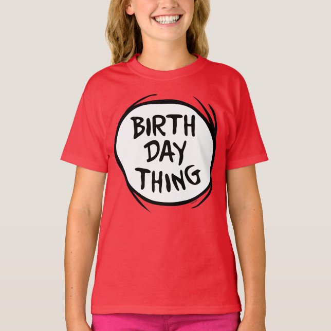 Camiseta Dr. Seuss Thing One Thing Two - Cosa de cumpleaños (Anverso)