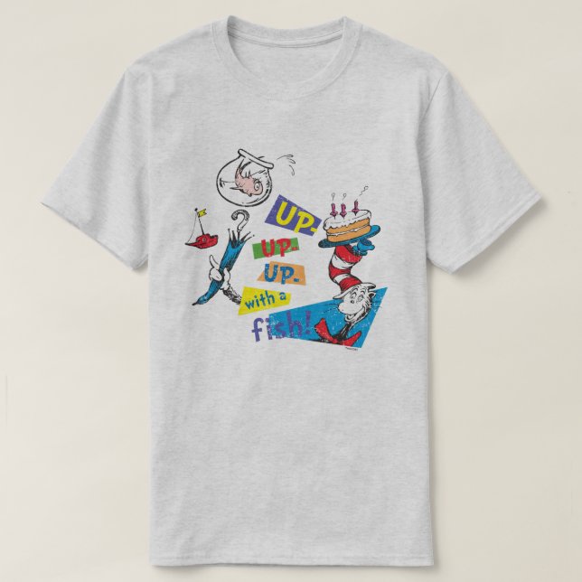 Camiseta Dr. Seuss | Up Up Up with a Fish (Diseño del anverso)