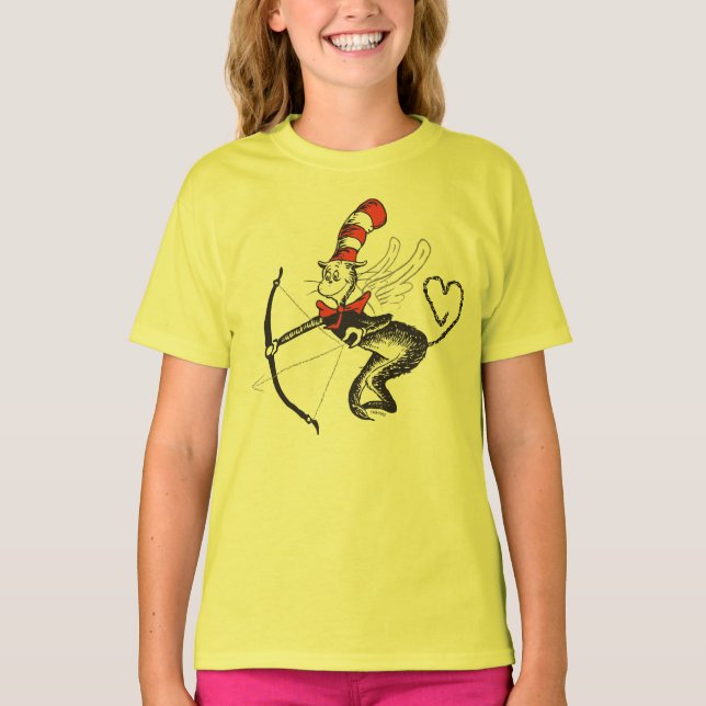 Camiseta Dr. Seuss Valentine| El gato del Gorra Cupido (Anverso)