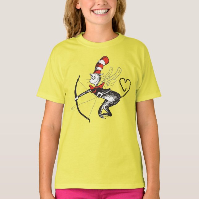 Camiseta Dr. Seuss Valentine| El gato del Gorra Cupido (Anverso)