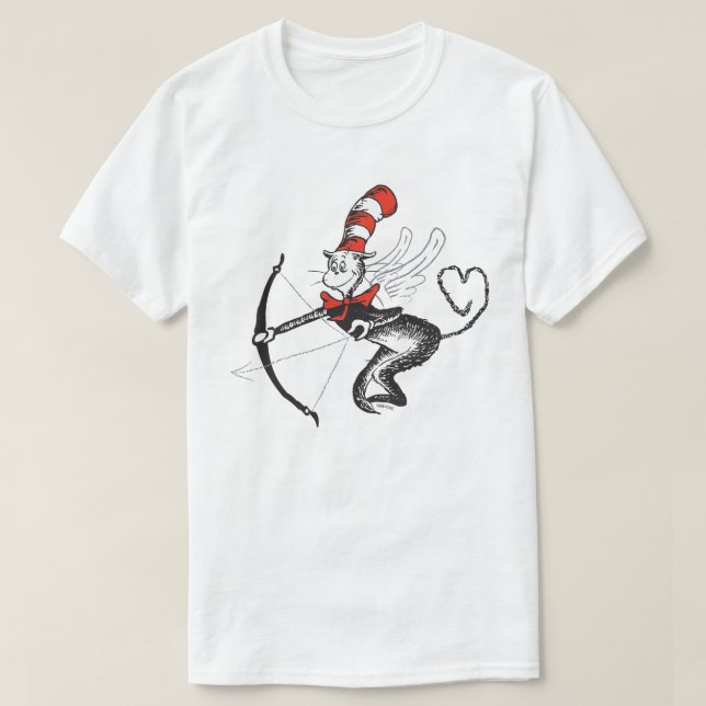 Camiseta Dr. Seuss Valentine | El gato en el Gorra Cupido (Diseño del anverso)