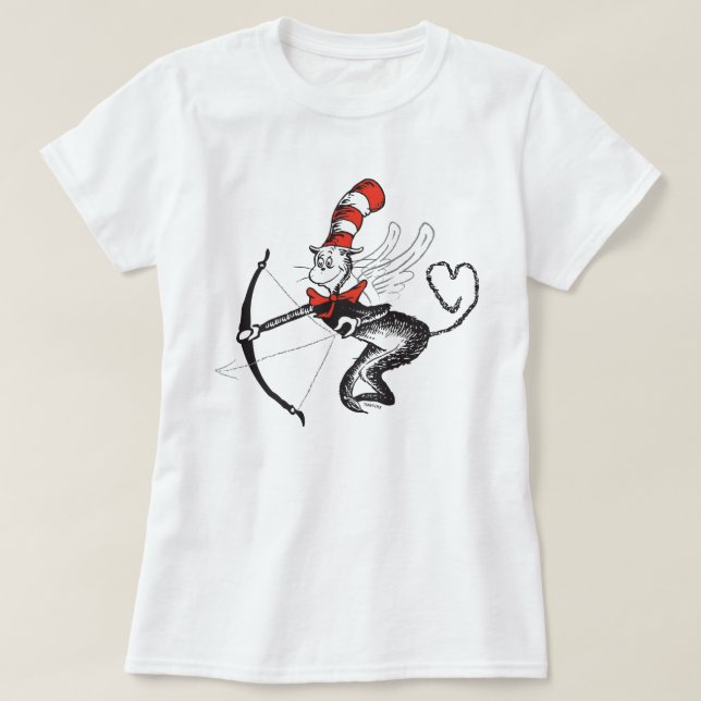 Camiseta Dr. Seuss Valentine | El gato en el Gorra Cupido (Diseño del anverso)