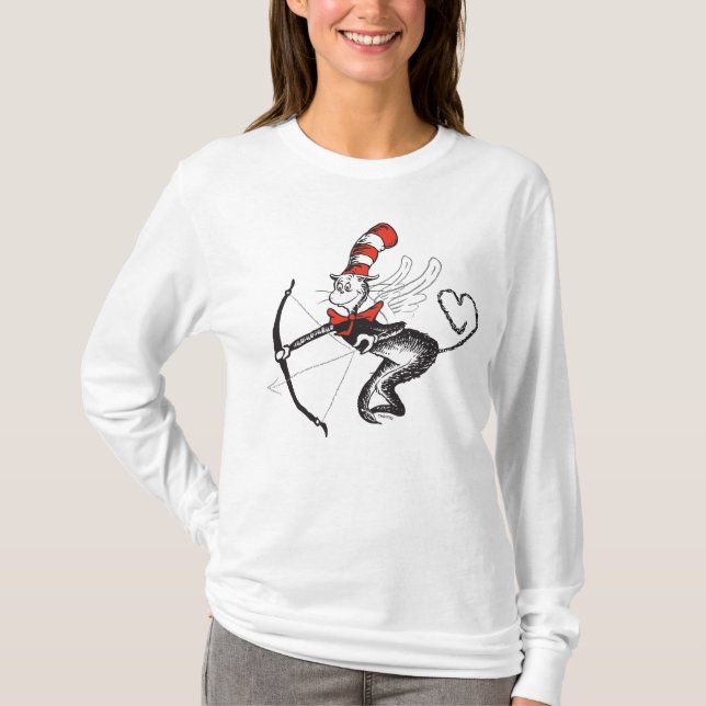 Camiseta Dr. Seuss Valentine | El gato en el Gorra Cupido (Anverso)
