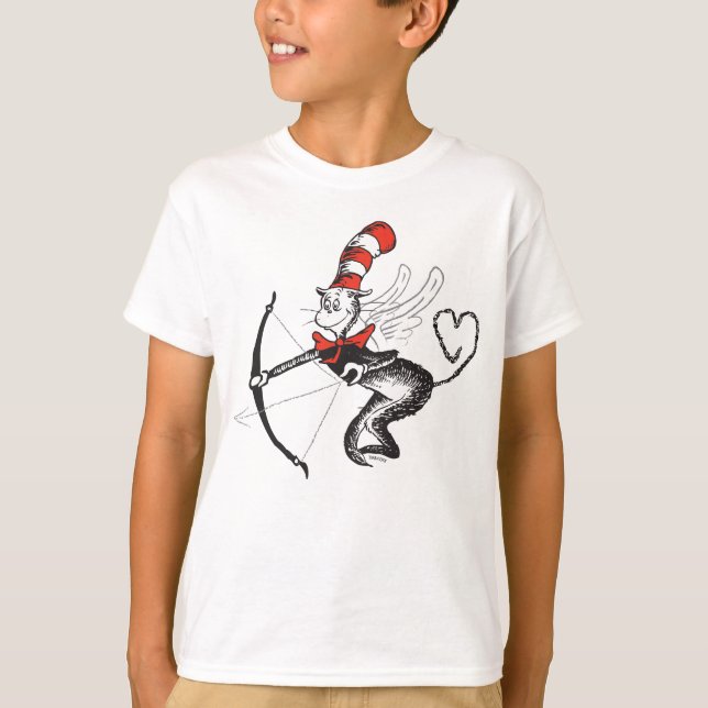 Camiseta Dr. Seuss Valentine | El gato en el Gorra Cupido (Anverso)