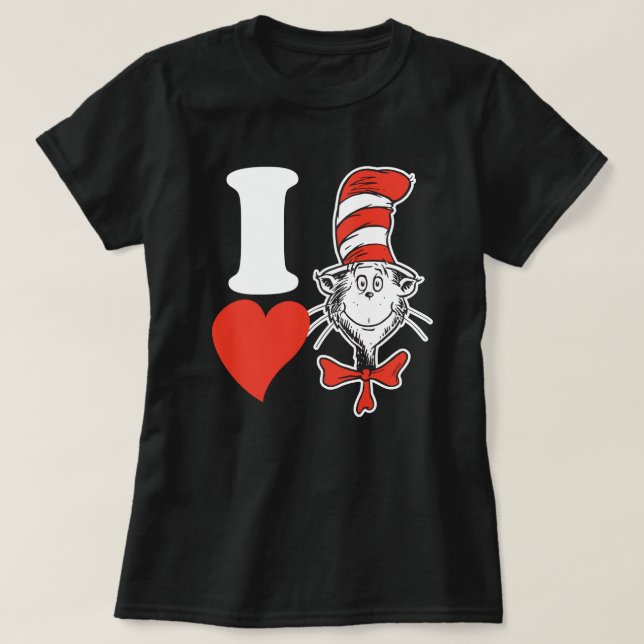 Camiseta Dr. Seuss Valentine | I Heart The Cat in the Hat (Diseño del anverso)