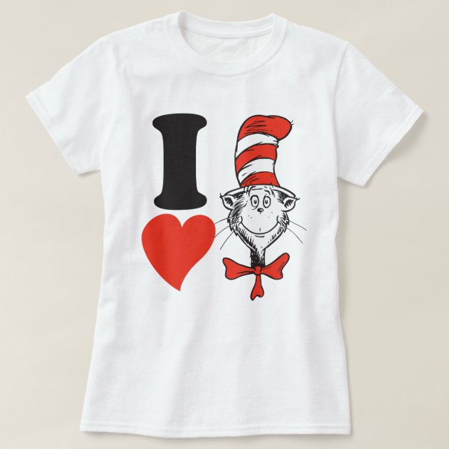 Camiseta Dr. Seuss Valentine | I Heart The Cat in the Hat (Diseño del anverso)
