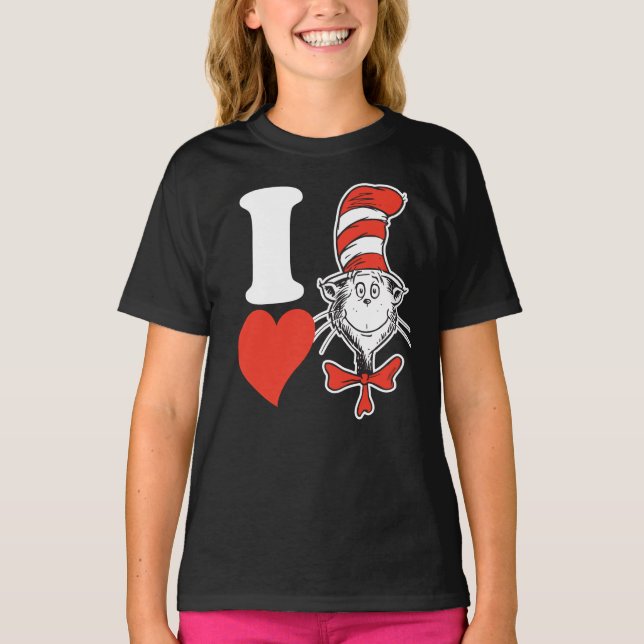 Camiseta Dr. Seuss Valentine | I Heart The Cat in the Hat (Anverso)