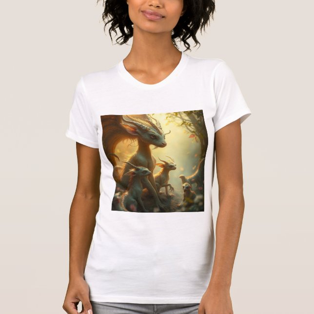 Camiseta „Drachenmutter im goldenen Wald“ (Anverso)