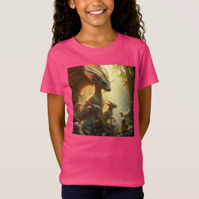 Camiseta „Drachenmutter im goldenen Wald“ (Anverso)