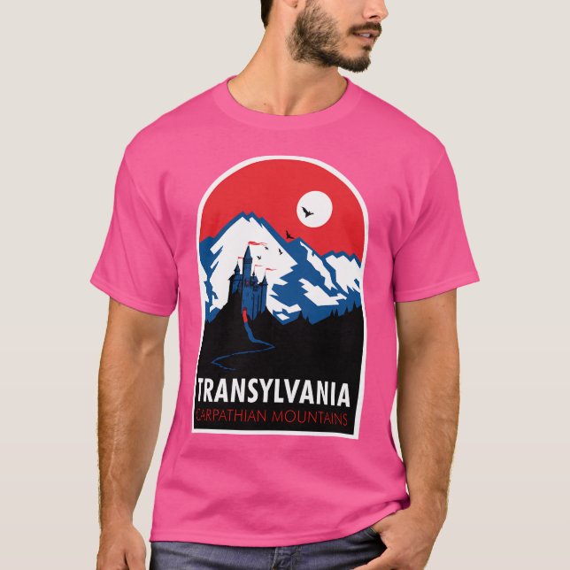 Camiseta Drácula - Afiche de viaje de Transilvania (Anverso)