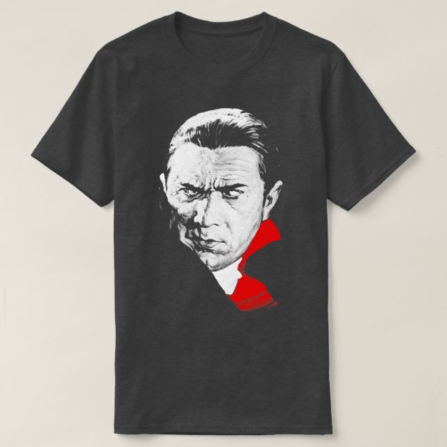 Camiseta Dracula Bela Lugosi Desconfiada Glance Retro Vampi (Diseño del anverso)