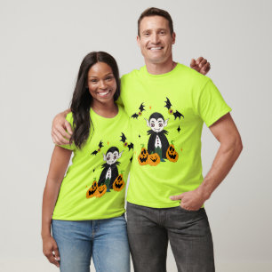 Camiseta Drácula con calabazas