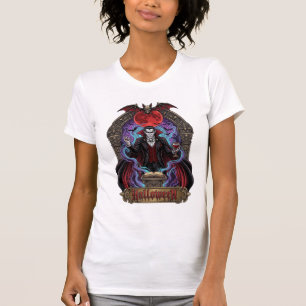 Camiseta Drácula de Halloween Luna Roja Murciélagos Calaver