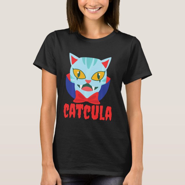 Camiseta Drácula de vampiro de gato de catcula (Anverso)