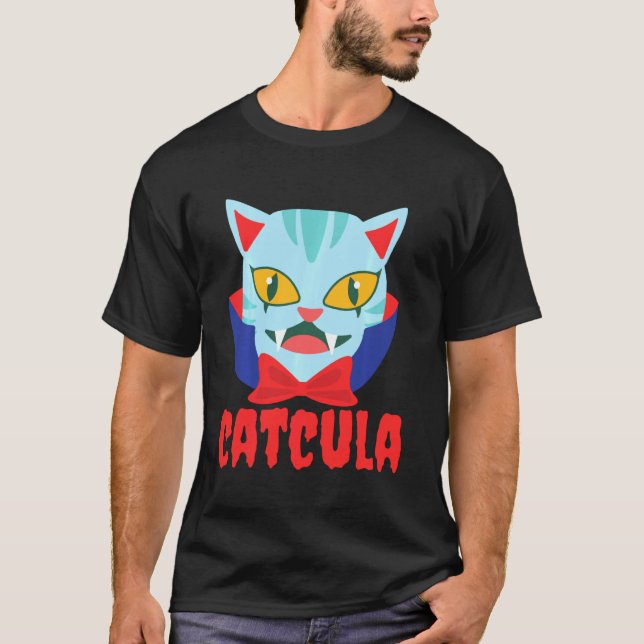 Camiseta Drácula de vampiro de gato de catcula (Anverso)
