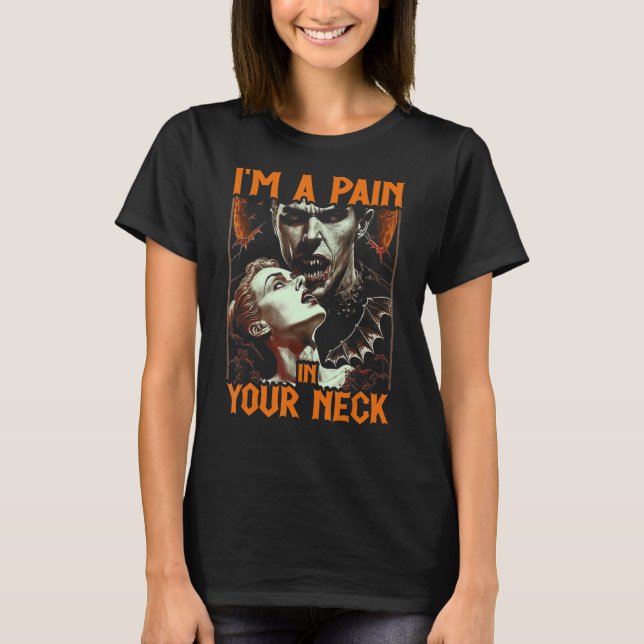 Camiseta Drácula Es Un Dolor En El Cuello, Chica Gótico Emo (Anverso)