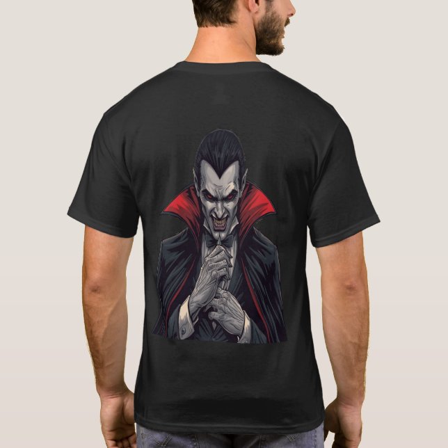 Camiseta Drácula Halloween de horror gótico (Reverso)