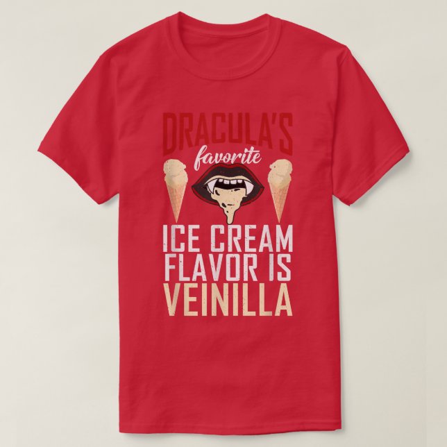 Camiseta Drácula sabor a helado favorito es divertido (Diseño del anverso)