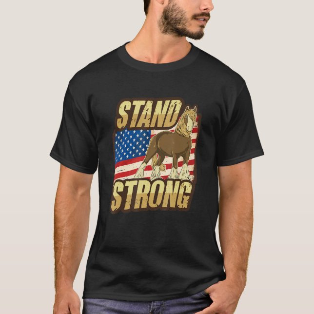 Camiseta Draft Horse Meme With American Flag Design (Anverso)