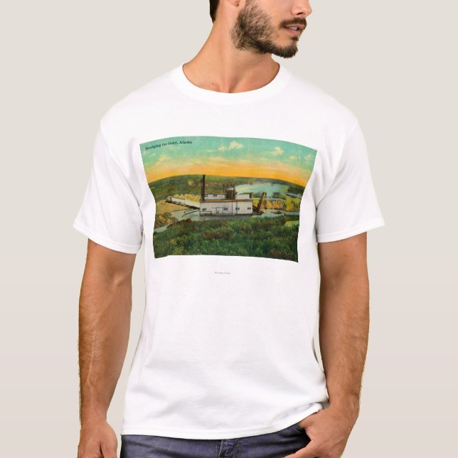 Camiseta Dragado para la minería aurífera en AlaskaState (Anverso)