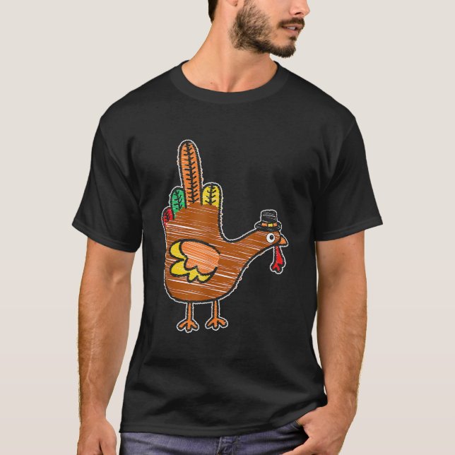Camiseta Dragín de aves de Turquía en el Día de Acción de G (Anverso)
