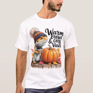Camiseta Dragón acogedor con barba de otoño y café