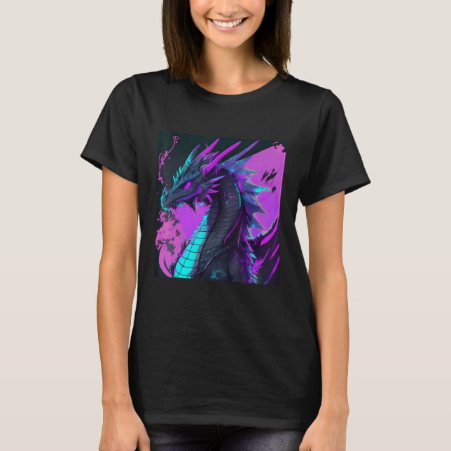 Camiseta Dragon Aesthetic Style Japan Vaporwave 80s 90s (Anverso)