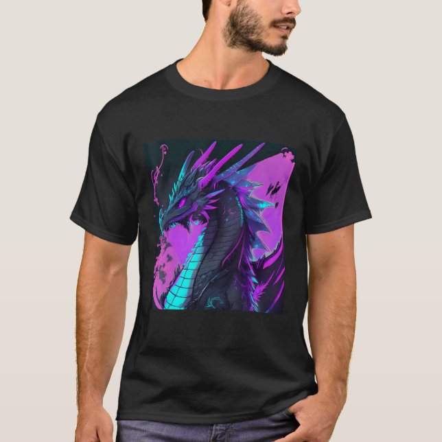 Camiseta Dragon Aesthetic Style Japan Vaporwave 80s 90s (Anverso)