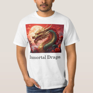 Camiseta Dragón al frente, tribal atrás, texto personalizad