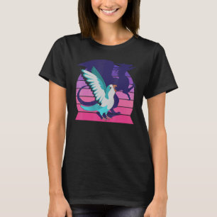 Camiseta Dragón alado I del retro loro gritando pico azul