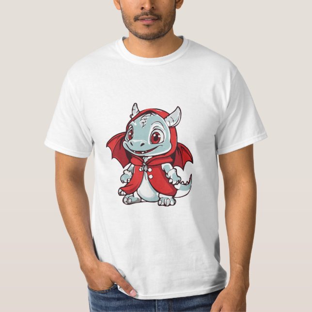 Camiseta Dragón albino en rojo (Anverso)