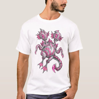 Camiseta Dragón Alien Fantástico de Dos Cabezas Rosa