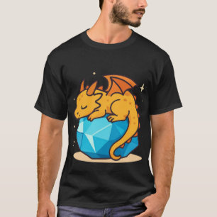 Camiseta Dragón Amarillo Adorable Durmiendo sobre una Gema