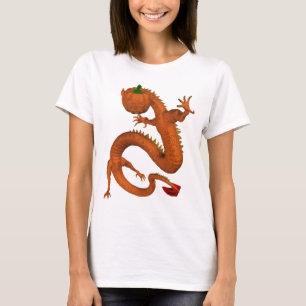 Camiseta Dragón anaranjado de la calabaza de Halloween