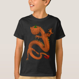 Camiseta Dragón anaranjado de la calabaza de Halloween