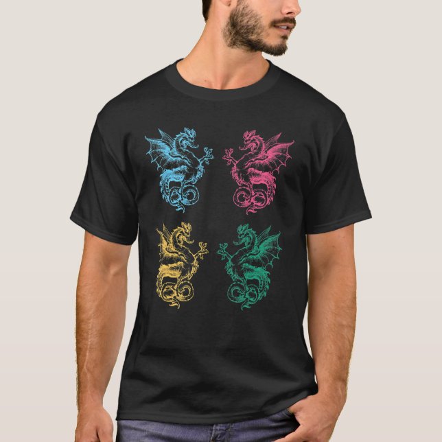 Camiseta Dragon Art Graphic Retro Vintage (Anverso)
