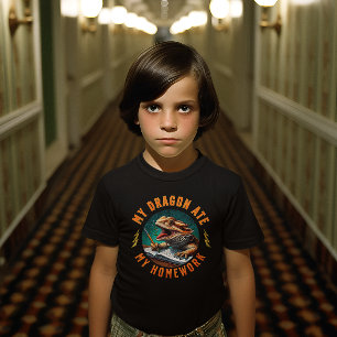 Camiseta Dragon Ate Homework es gracioso