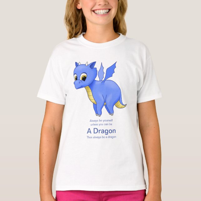Camiseta Dragón azul de bebé caliente (Anverso)