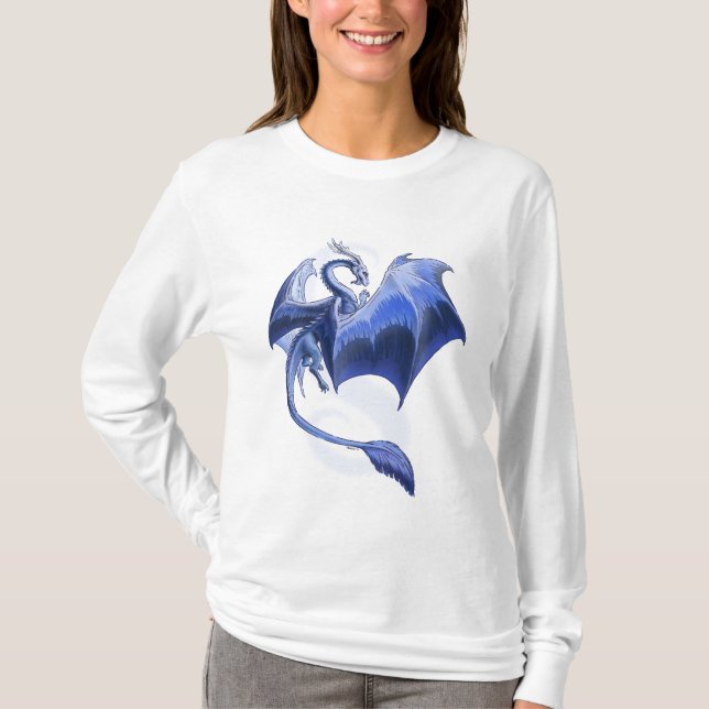 Camiseta Dragón azul del arte de la fantasía de invierno (Anverso)
