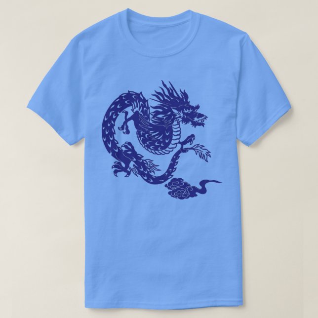 Camiseta Dragón azul japonés (Diseño del anverso)