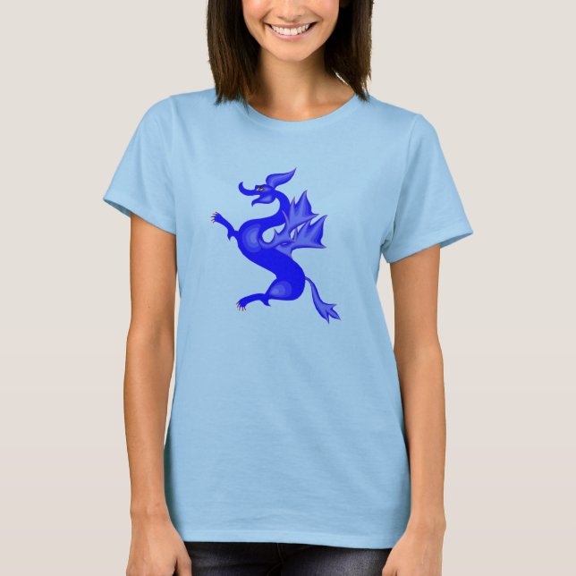 Camiseta Dragón azul lindo (Anverso)