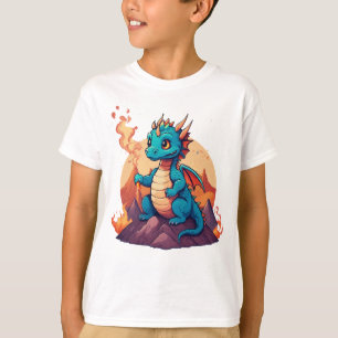 Camiseta Dragón Azur Ardiente sobre Lava – Fuego e Hielo Mí