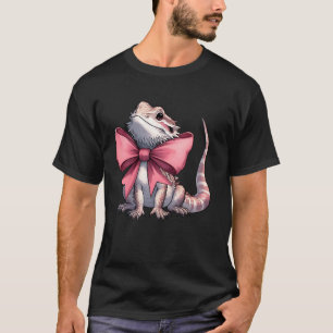 Camiseta Dragón Barbudo Coquette Bow Mamá Cinta Rosa Madre